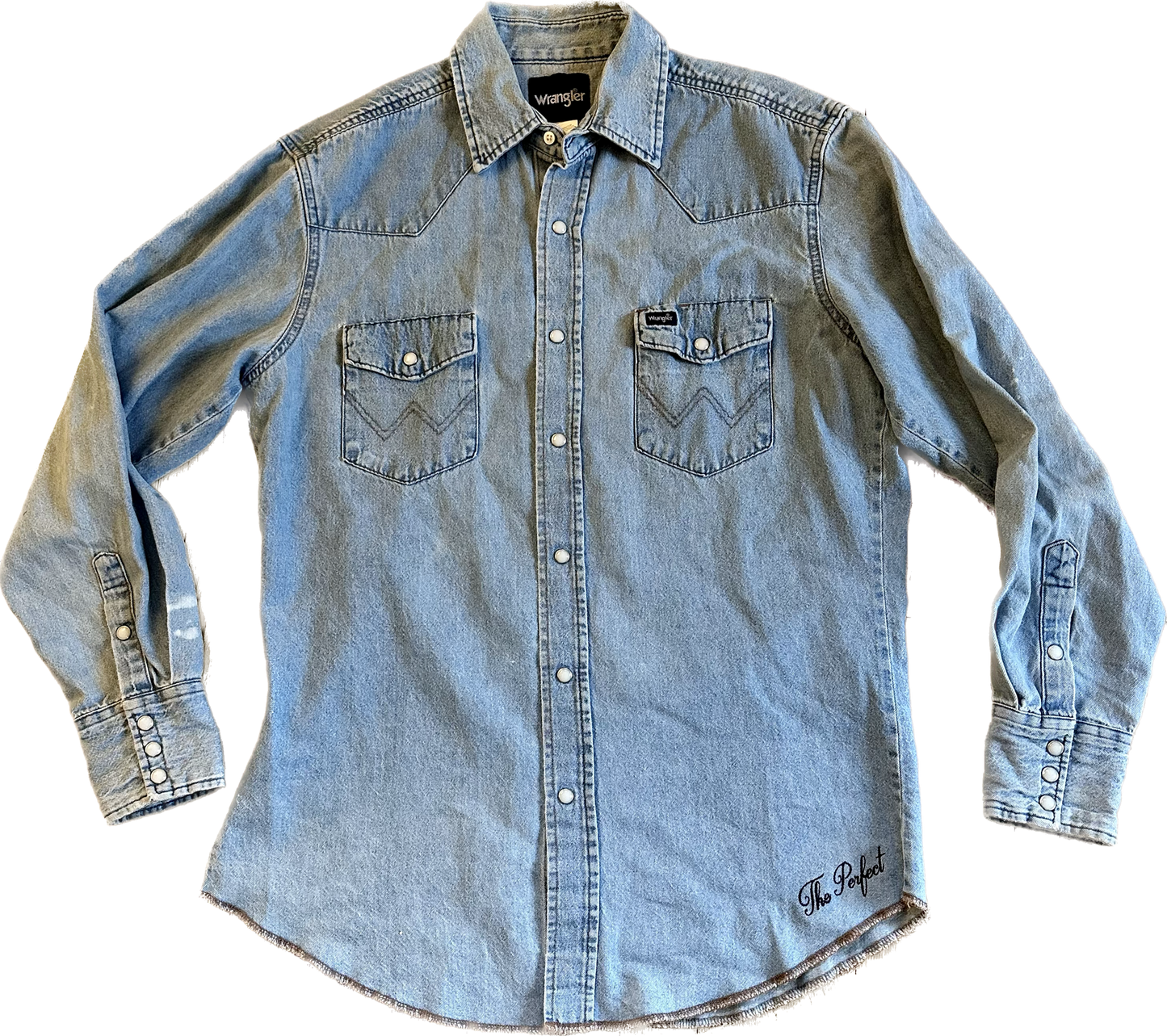 The Perfect Vintage Wrangler Denim Shirt- Light Wash