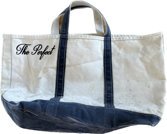 The Perfect Navy and White Tote