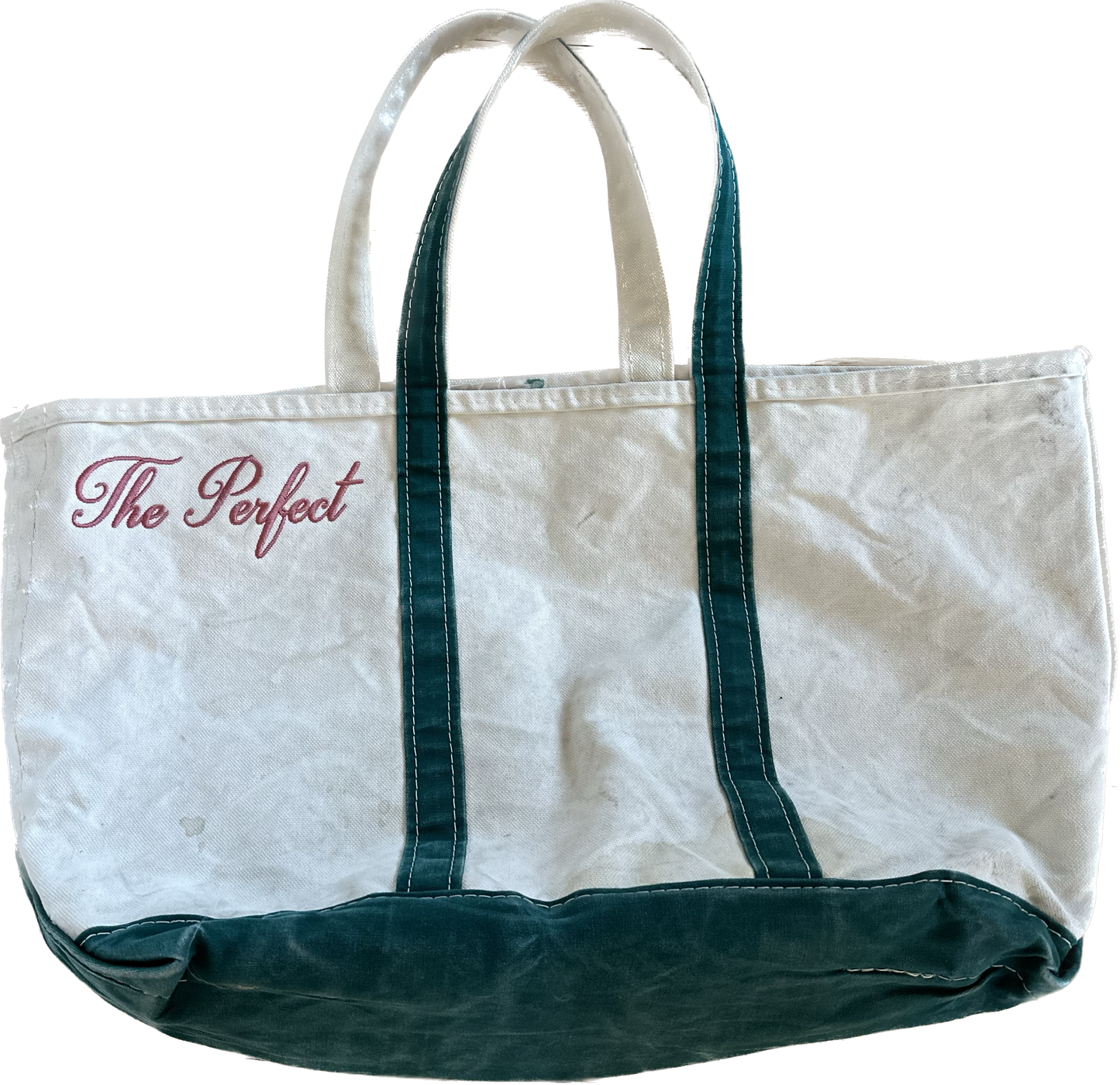 The Perfect Green and White Tote