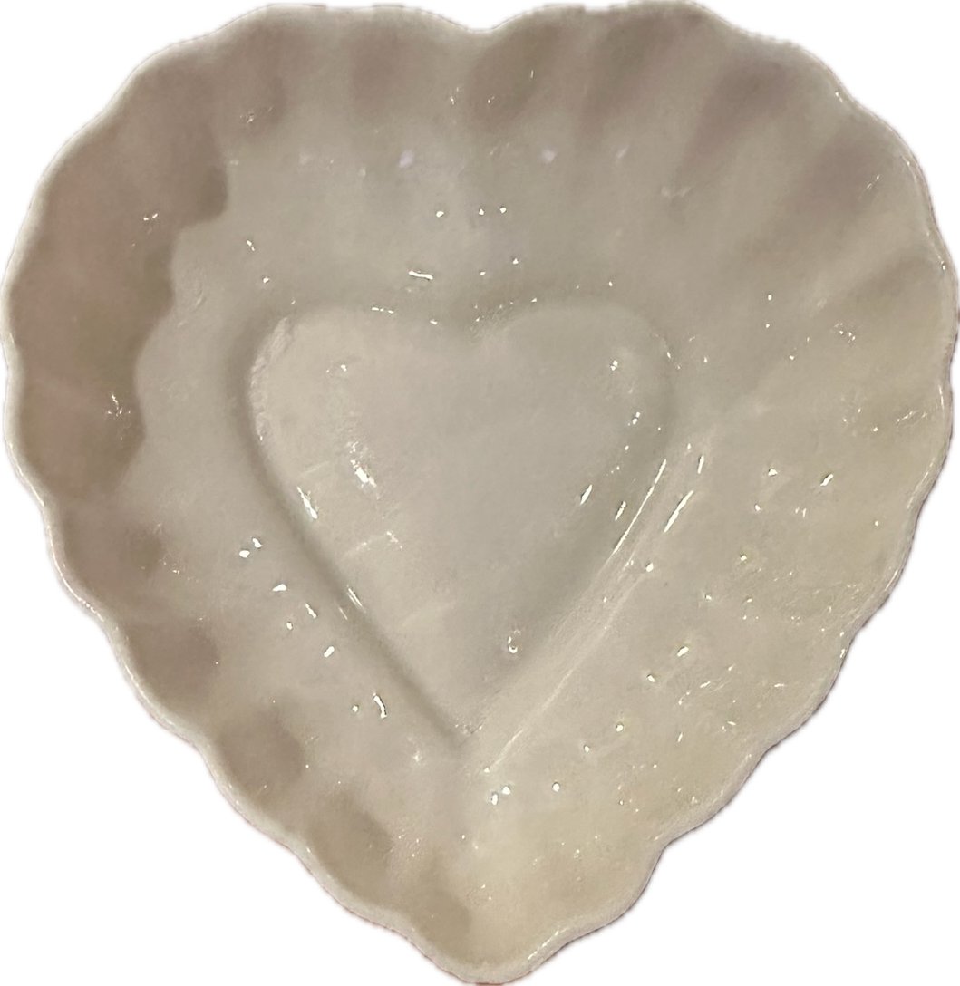 Irish Belleek Porcelain Heart Dish