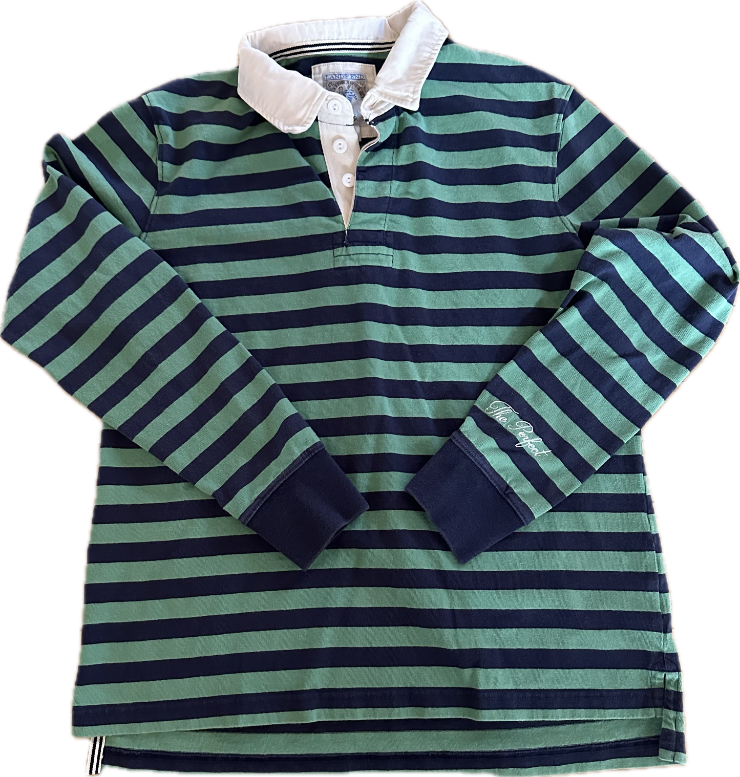 The Perfect Vintage Green and Navy Rugby Shirt