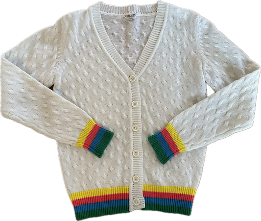 The Perfect Vintage Multicolored Tipped Head Tennis Cardigan