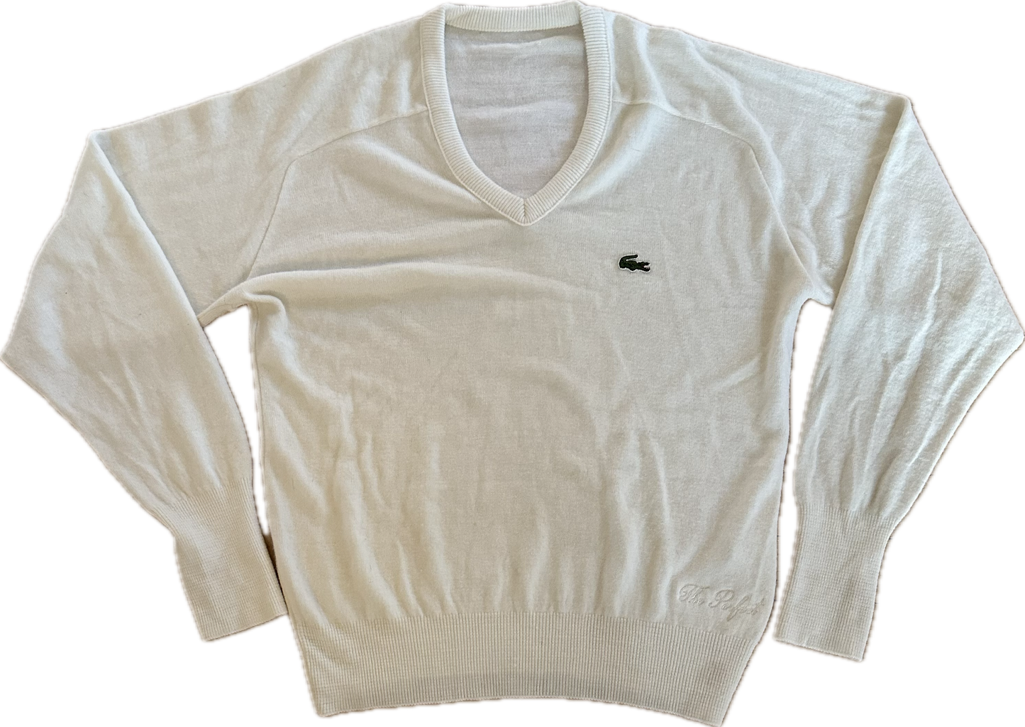 The Perfect Vintage Ivory Lacoste Tennis Sweater