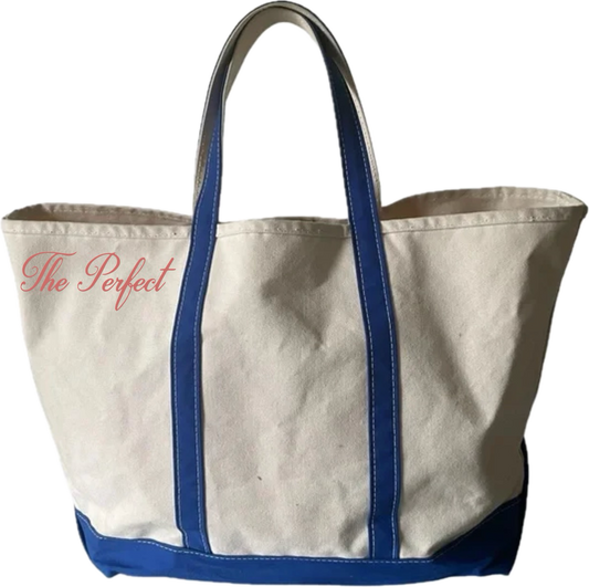 The Perfect Cobalt and White Tote