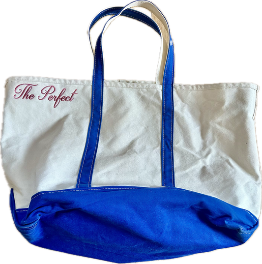 The Perfect Cobalt and White Tote