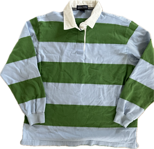 The Perfect Vintage Sky Blue and Green Rugby Shirt