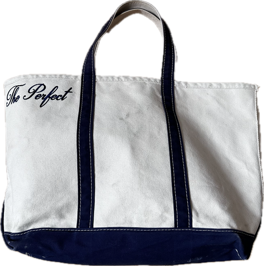 The Perfect Navy and White Tote