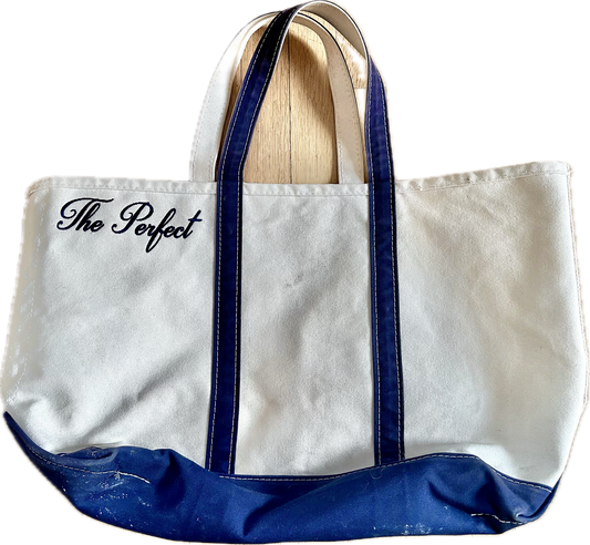 The Perfect Navy and White Tote