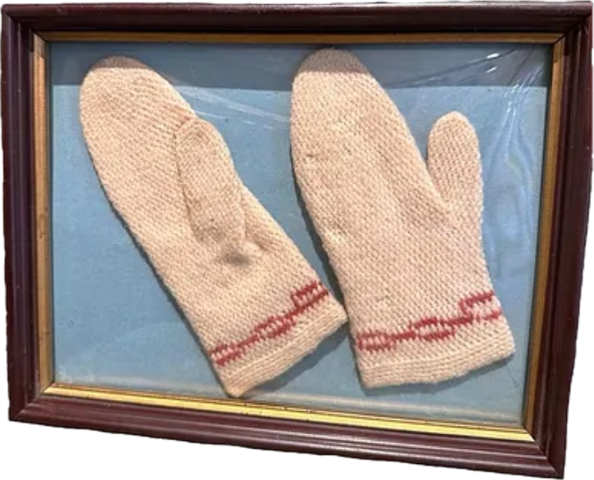 Framed Vintage Children's Mittens